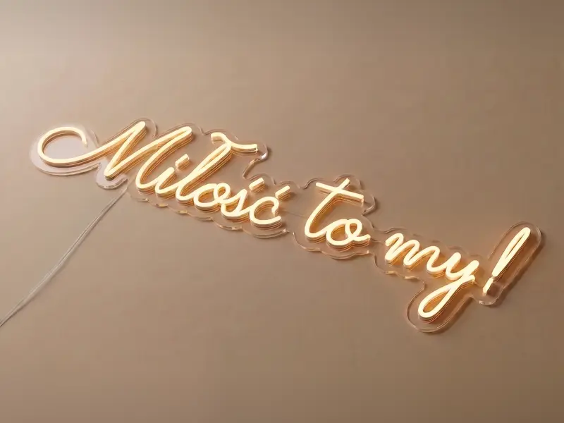 Neon LED Miłość to my., 110 × 30 cm