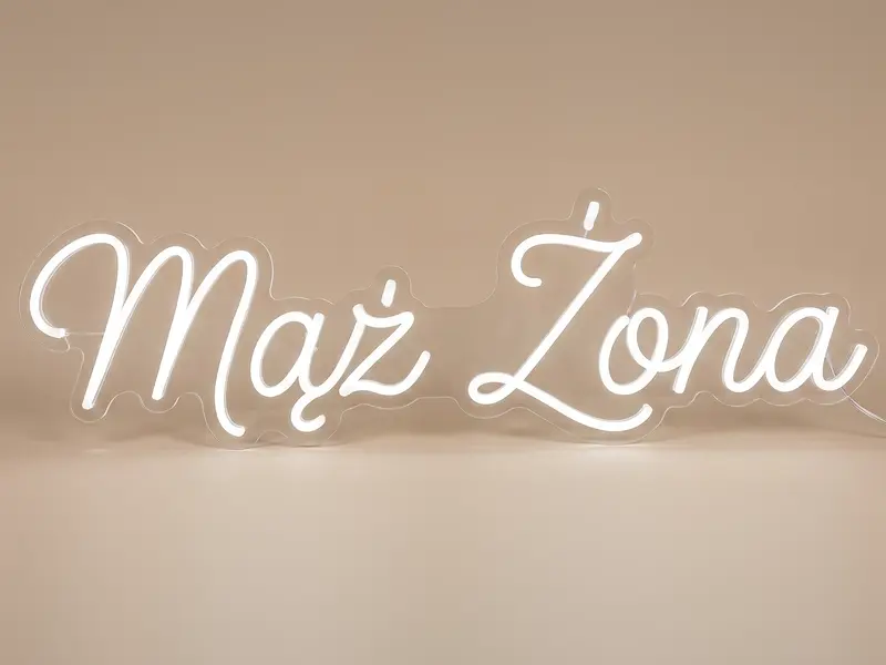 Neon LED Mąż żona, 100 × 30 cm