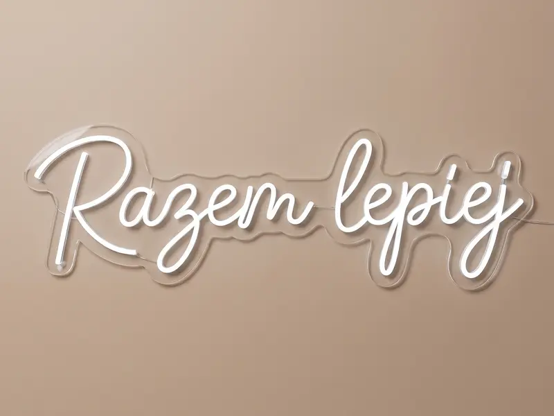 Neon LED Razem lepiej, 120 × 34 cm