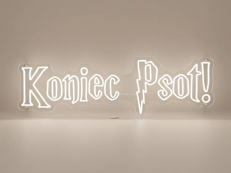Neon LED Koniec Psot!, 110 × 40 cm