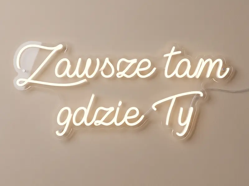 Neon LED Zawsze tam gdzie Ty, 110 × 50 cm