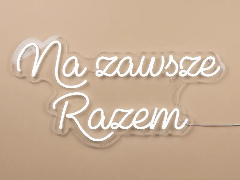 Neon LED Na zawsze razem, 100 × 50 cm