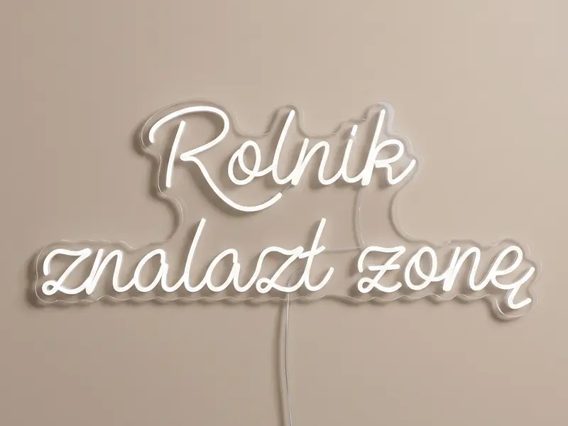 Neon LED Rolnik znalazł żonę, 100 × 50 cm