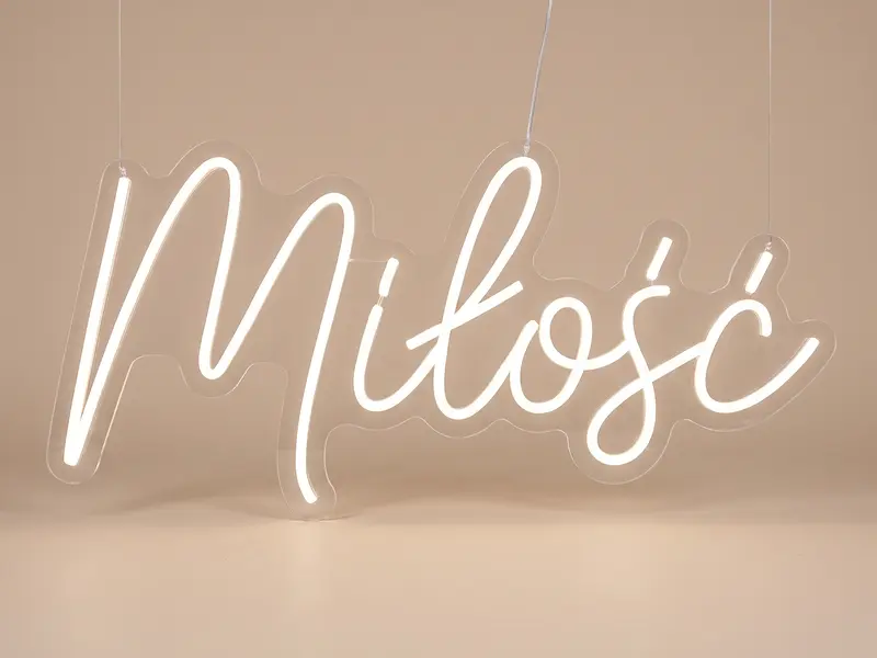 Neon LED Miłość, 90 × 42 cm