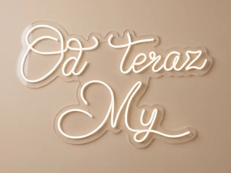 Neon LED Od teraz My, 90 × 55 cm
