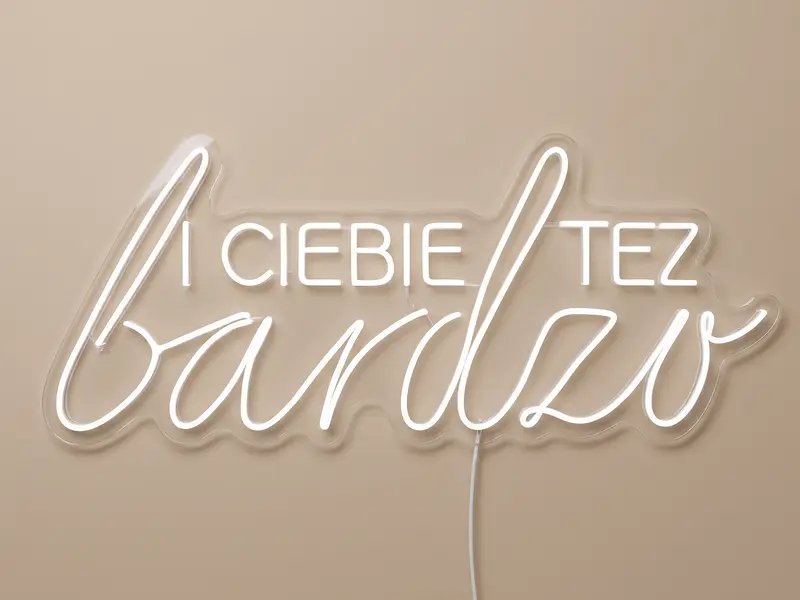 Neon LED I CIEBIE TEŻ bardzo, 107 × 44 cm