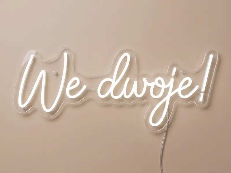 Neon LED We dwoje!, 105 × 37 cm