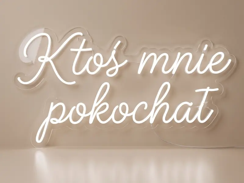 Neon LED Ktoś mnie pokochał, 100 × 50 cm