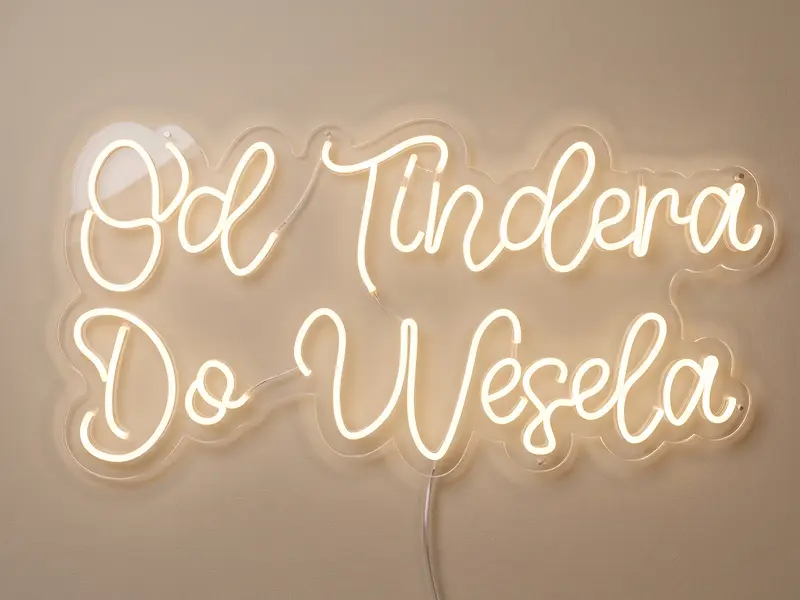 Neon LED Od Tindera do wesela, 105 × 45 cm