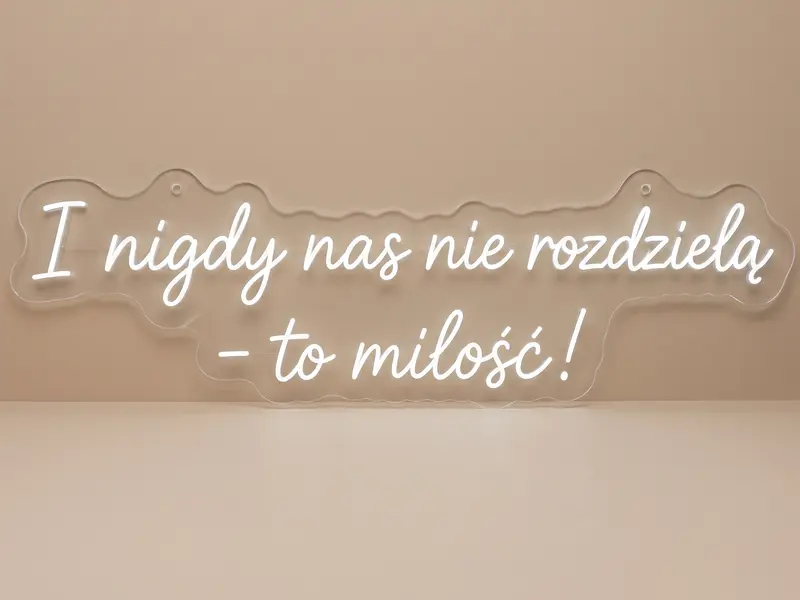 Neon LED I nigdy nas nie rozdzielą - to miłość!, 105 × 30 cm