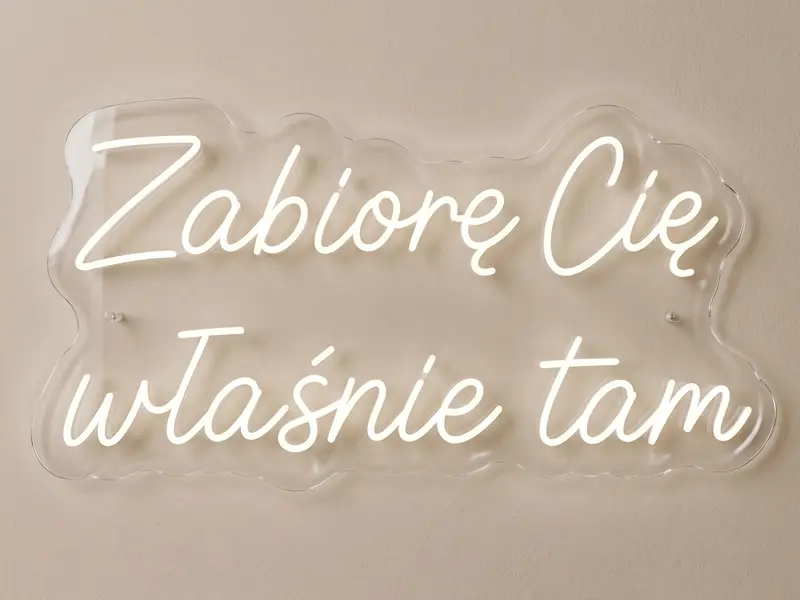 Neon LED Zabiorę Cię właśnie tam, 105 × 53 cm