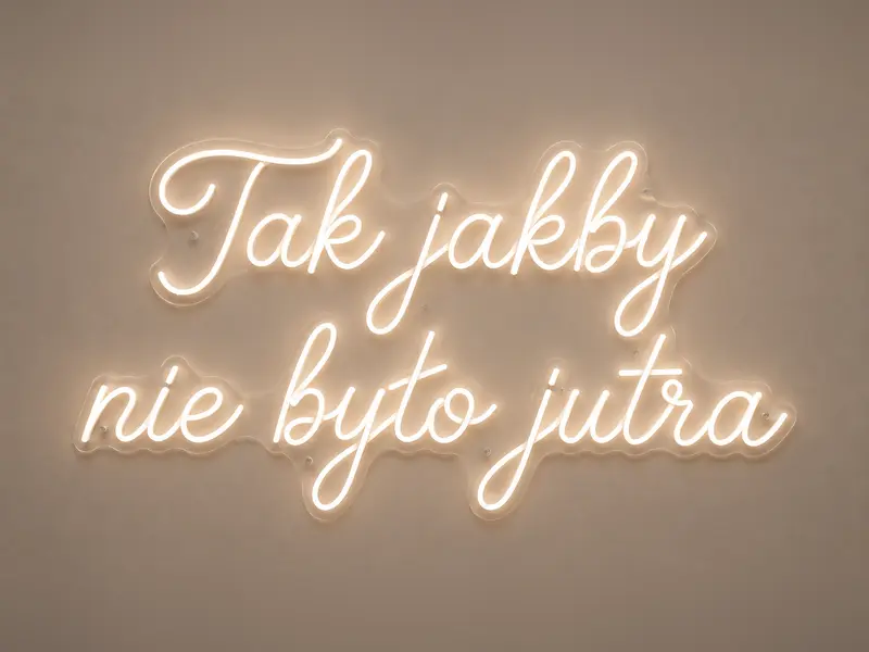 Neon LED Tak jakby nie było jutra, 105 × 60 cm