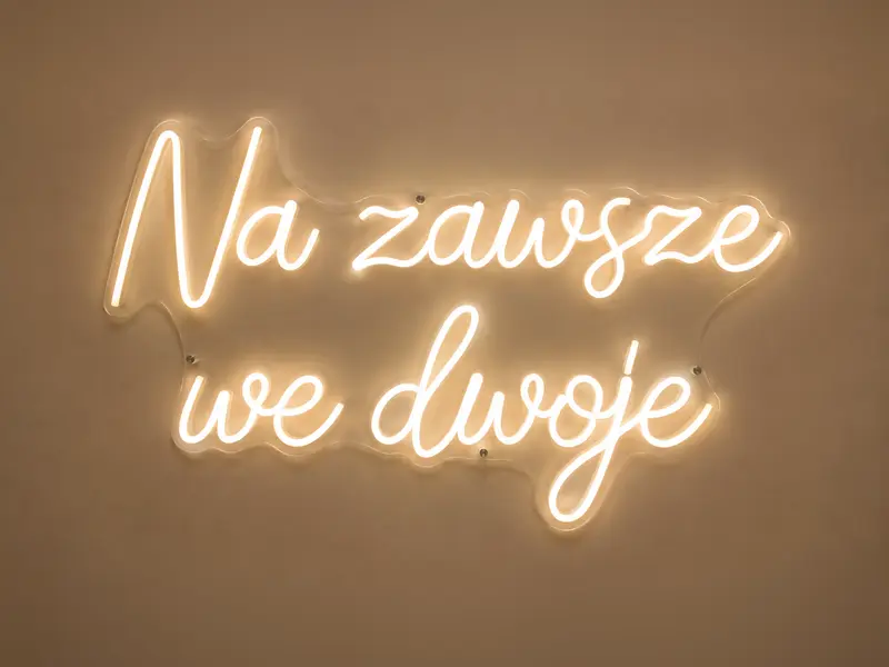 Neon LED Na zawsze we dwoje, 90 × 55 cm