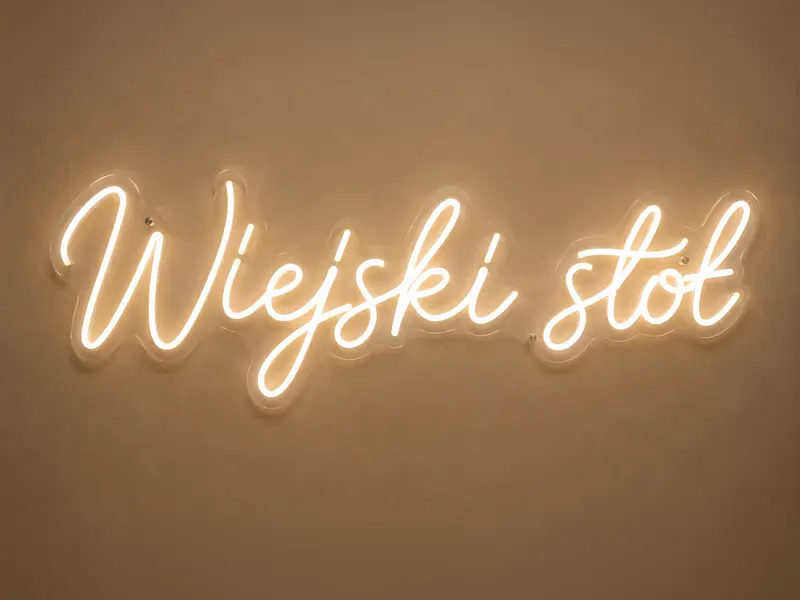 Neon LED Wiejski stół, 90 × 30 cm