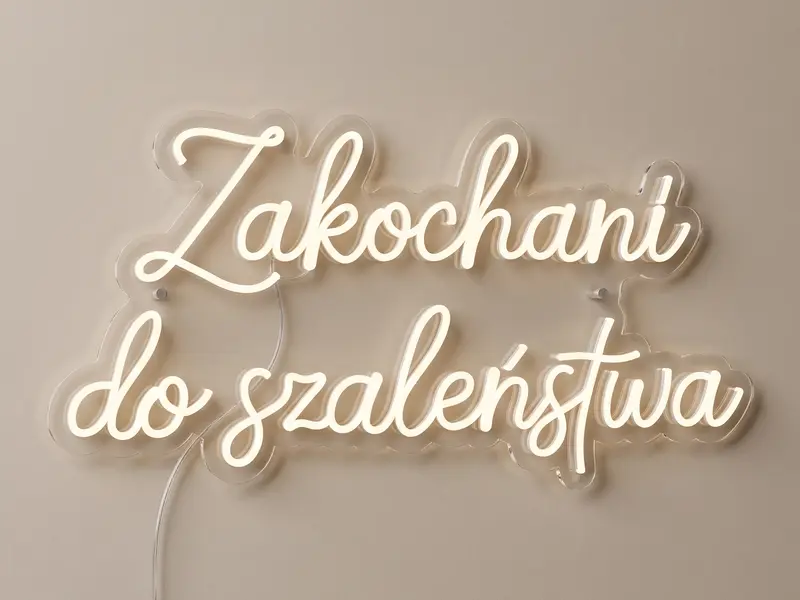 Neon LED Zakochani do szaleństwa, 105 × 53 cm