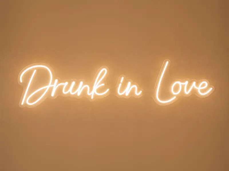 Neon LED Drunk in Love, 90 × 25 cm