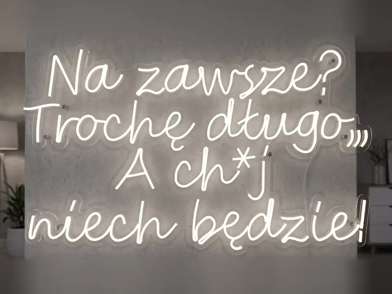 Neon LED Na zawsze? Trochę długo… A ch*j niech będzie!, 105 × 60 cm