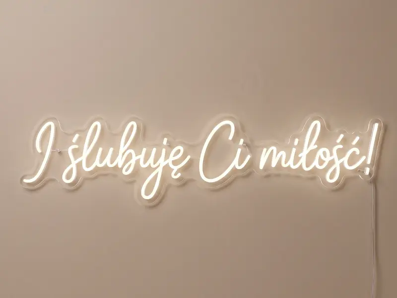 Neon LED I ślubuje Ci miłość!, 105 × 35 cm