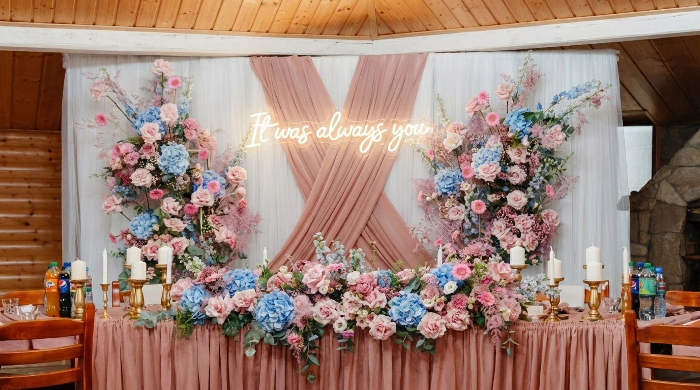 Romantyczny napis neonowy It was always you – wyznanie miłości