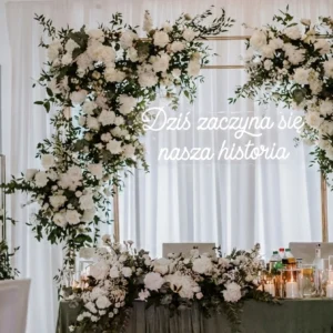 Romantyczny neon na wesele Dziś zaczyna się nasza historia – 110x45cm