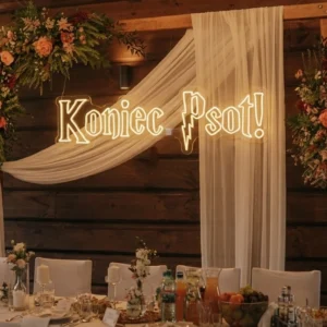 Neon Koniec Psot nawiązanie do Mapy Huncwotów – Harry Potter wesele 110x30cm