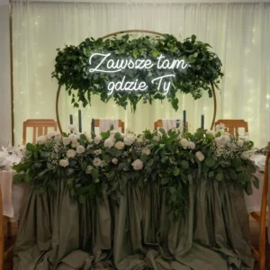 Neon LED na wesele Zawsze tam gdzie Ty - podświetlany napis na ściankę 110x50cm