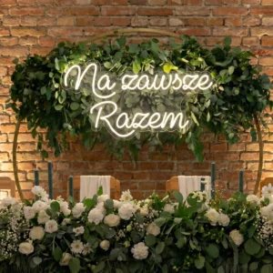 Neon LED na wesele Na zawsze Razem - podświetlany napis dekoracyjny 100x50cm